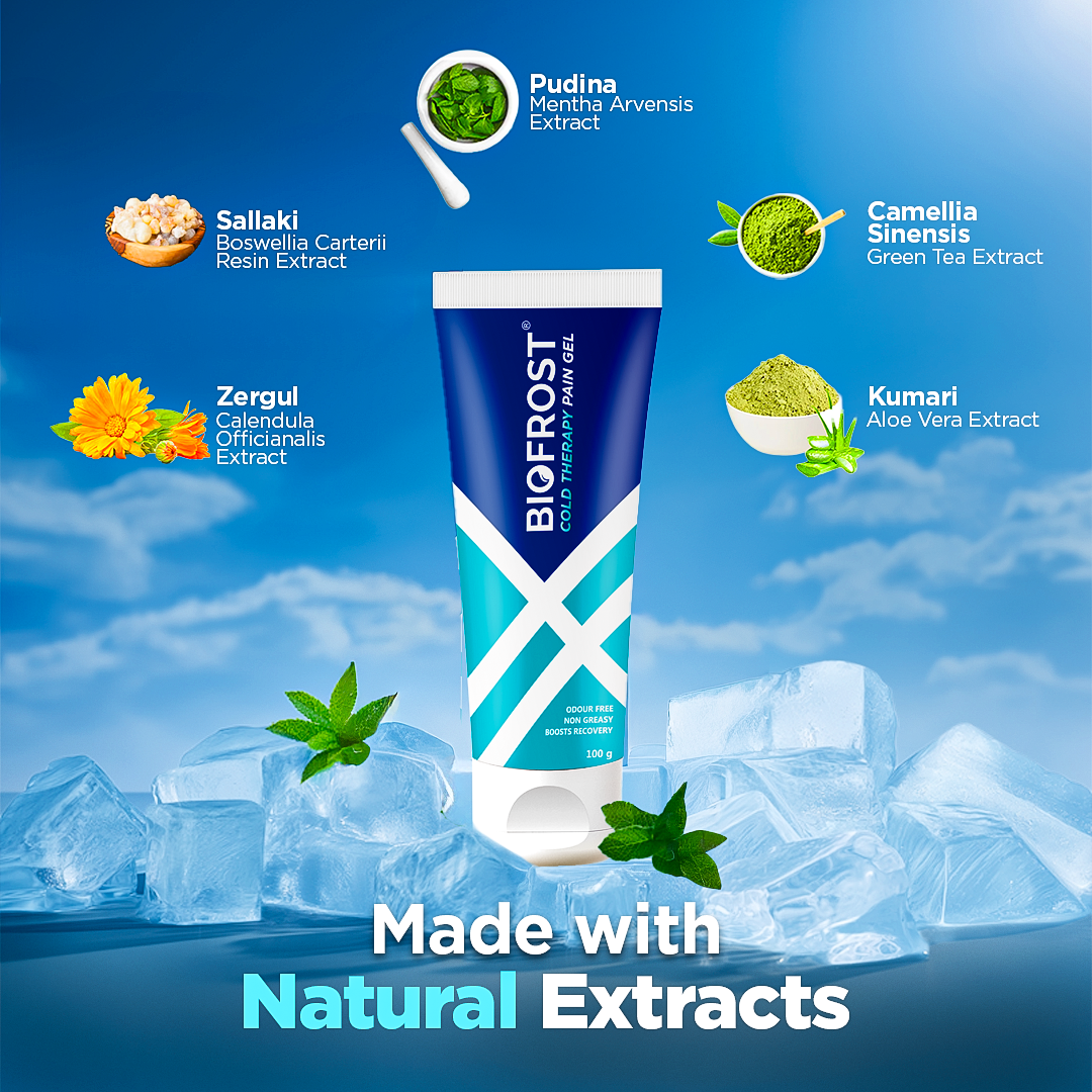 BioFrost Cold Therapy Pain Relief Gel – 50g – Fast-Acting, Non-Sticky Gel for Muscle, Joint, Back & Knee Pain – Quick Absorbing, Cooling Formula | All Natural Formula