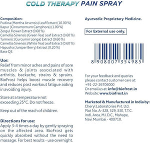 BioFrost Fast Acting Pain Relief Spray | Advanced Cold Therapy Formula | 100 Ml
