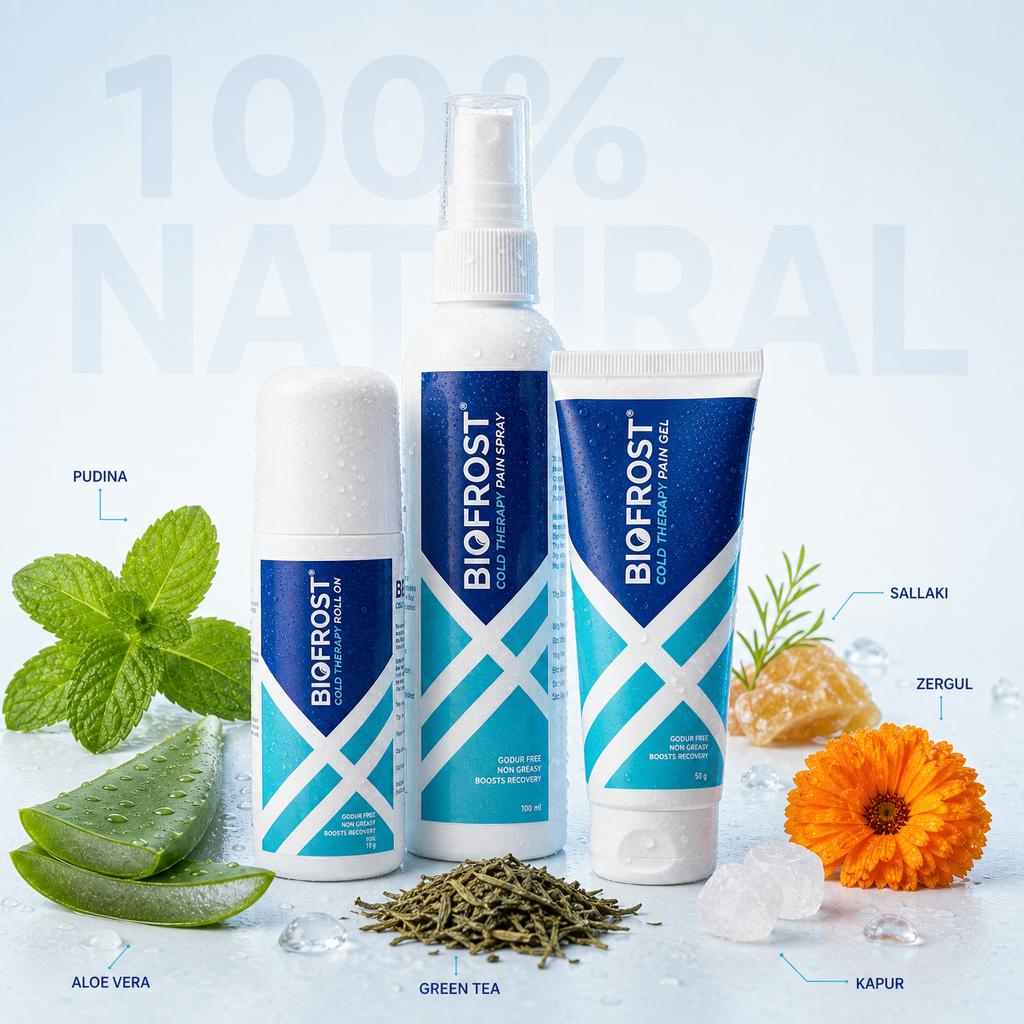 BioFrost Instant Cooling Trio – Spray, Gel & Roll-On with Natural Botanicals Support