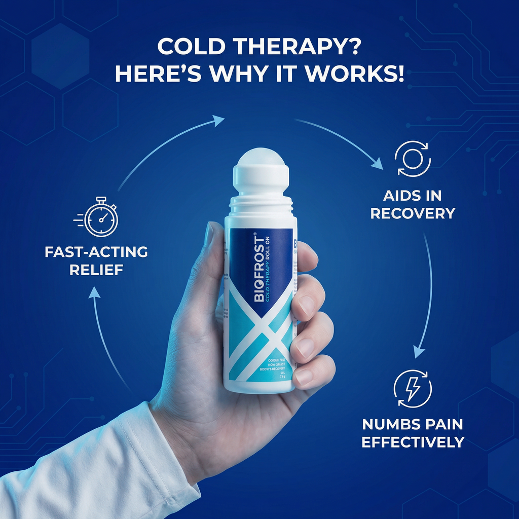 BioFrost Pain Relief Cooling Roll-On (75g) – Targeted Cold Therapy Stick for Muscles & Joints