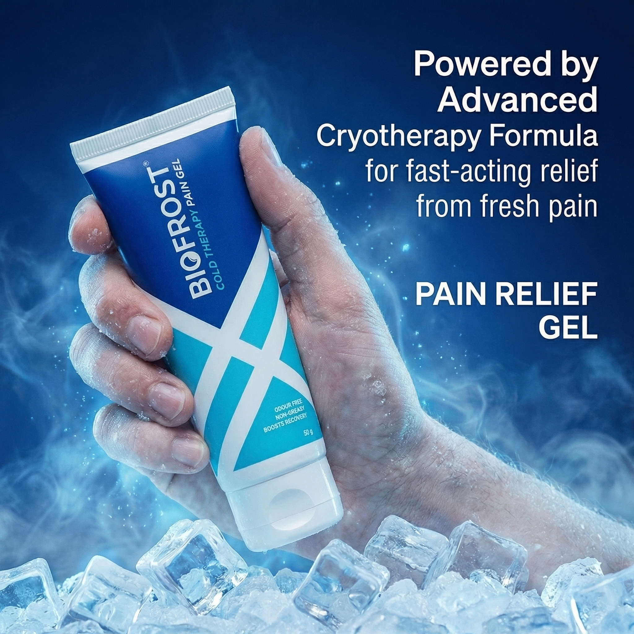 BioFrost Pain Relief Gel (50g) – Cold Therapy for Muscle, Joint & Back Pain – Fast, Non-Sticky Relief