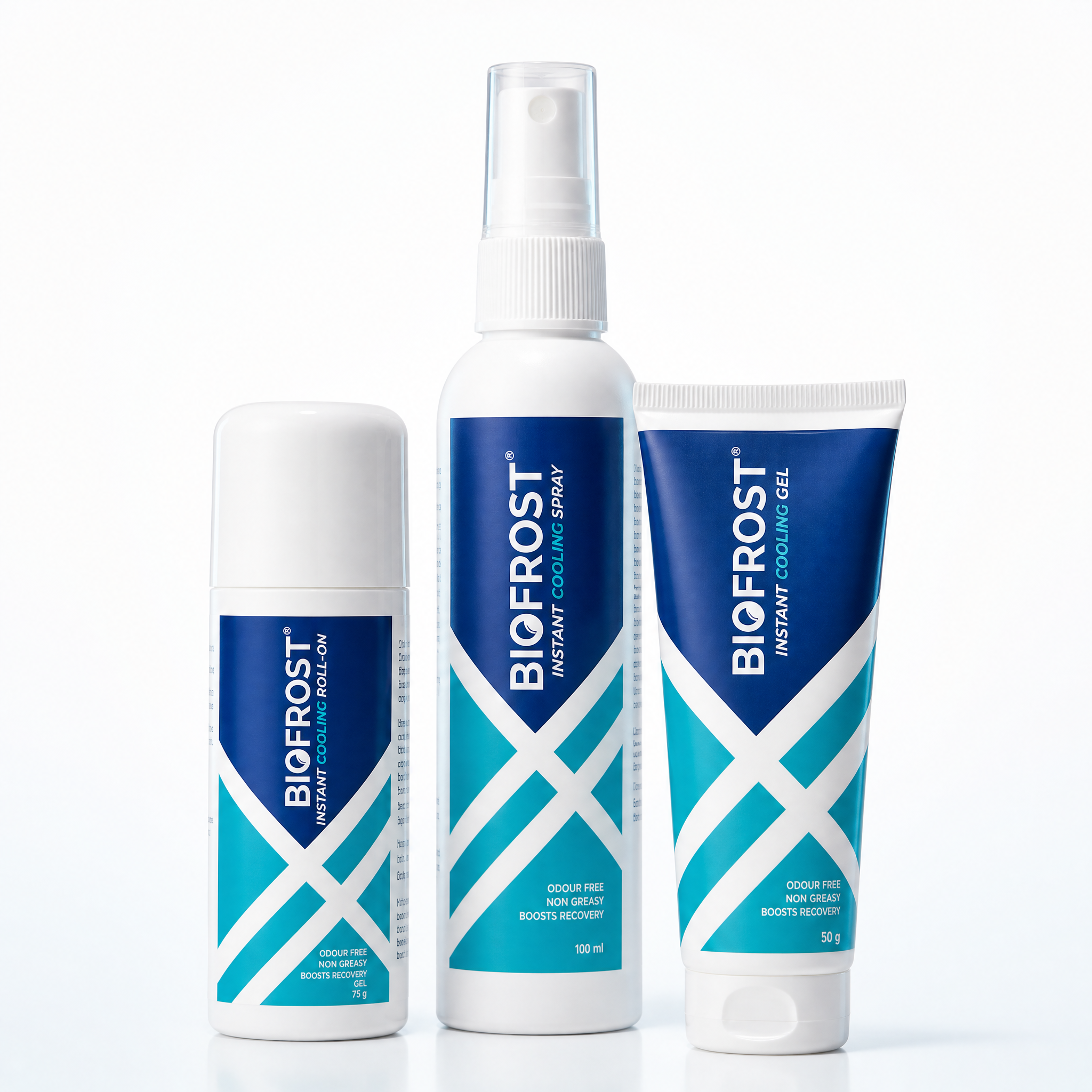 BioFrost Instant Cooling Trio – Spray, Gel & Roll-On with Natural Botanicals Support