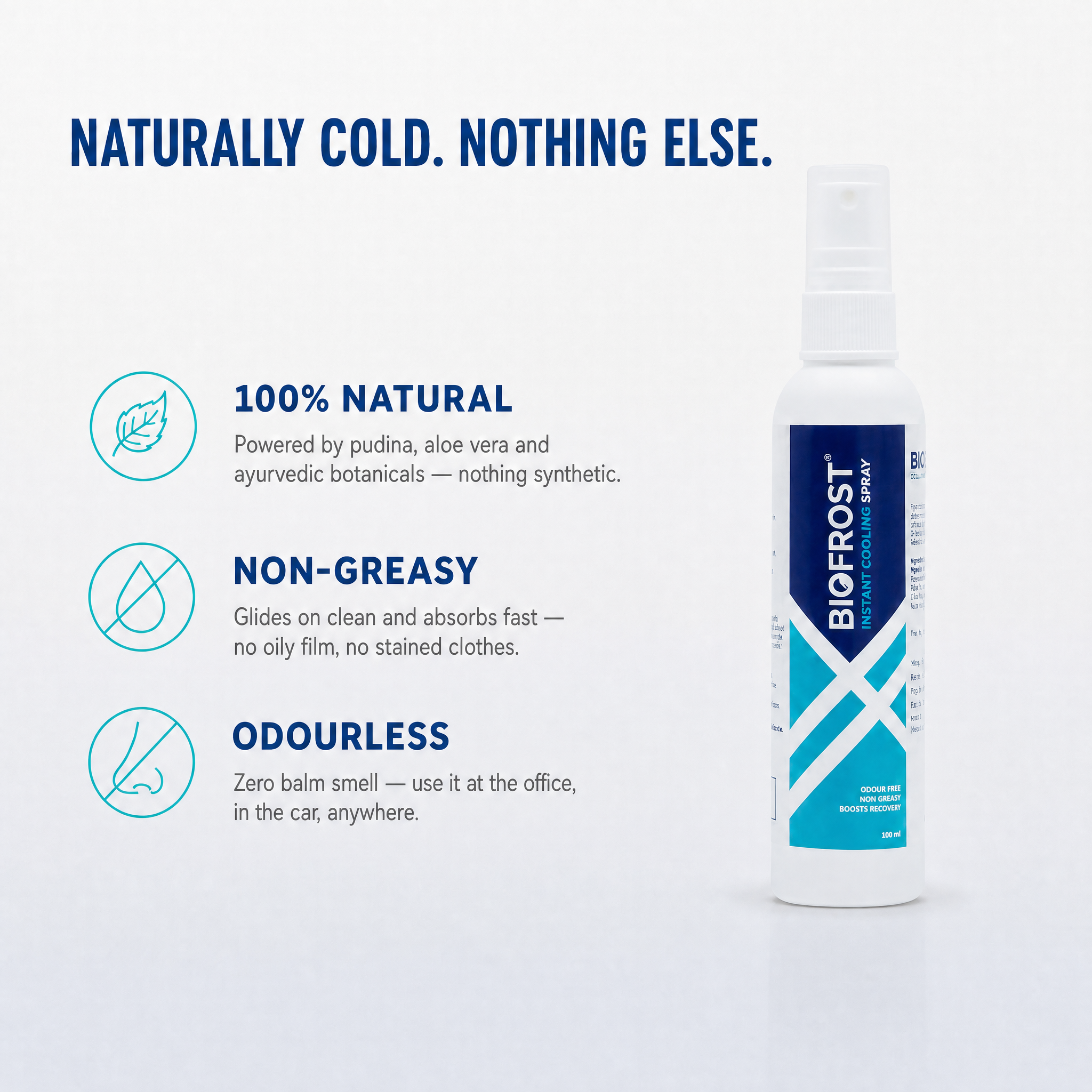 BioFrost Instant Cooling Spray – Cooling Mist for Tired Muscles Recovery & Movement